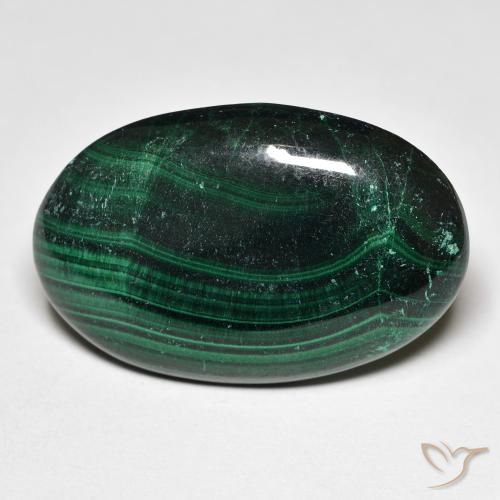 32.63ct Natürlicher Grün Malachit, Oval, Lichtundurchlässig