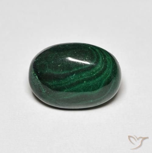 6.69ct Natürlicher Grün Malachit, Oval, Lichtundurchlässig