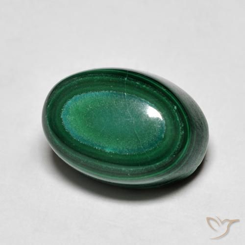 13.80ct Natürlicher Grün Malachit, Oval, Lichtundurchlässig
