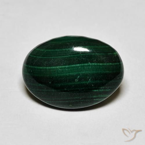 4.96ct Natürlicher dunkelgrün Malachit, Oval, Lichtundurchlässig