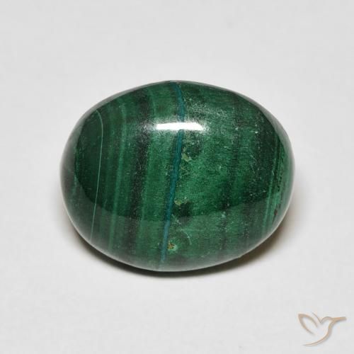 5.65ct Natürlicher Mittelgrün Malachit, Oval, Lichtundurchlässig