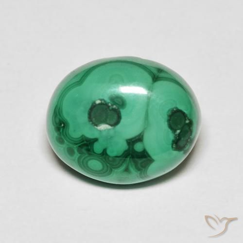 6.76ct Natürlicher Mittelgrün Malachit, Oval, Lichtundurchlässig