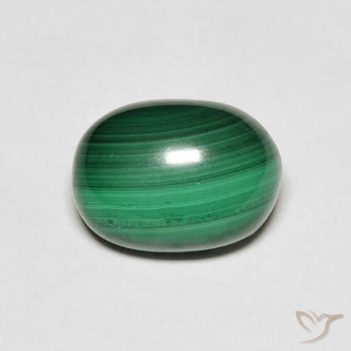 3.44ct Natürlicher dunkelgrün Malachit, Oval, Lichtundurchlässig
