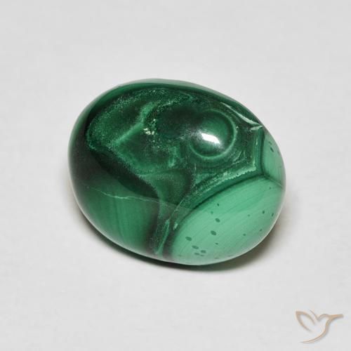6,65 ctw natürlicher grüner Malachit, Oval Schliff, Lichtundurchlässig