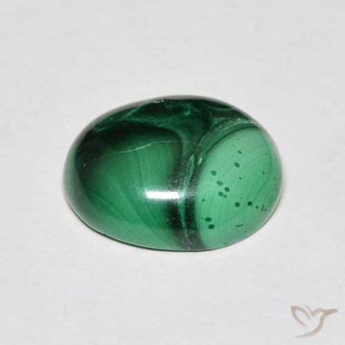 6,65 ctw natürlicher grüner Malachit, Oval Schliff, Lichtundurchlässig