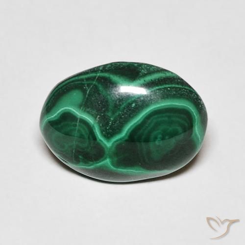 5.19ct Natürlicher dunkelgrün Malachit, Oval, Lichtundurchlässig
