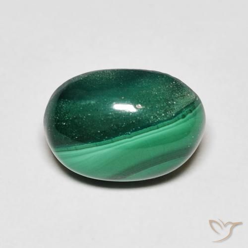 4.40ct Natürlicher dunkelgrün Malachit, Oval, Lichtundurchlässig