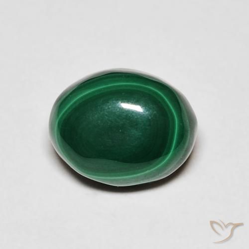 3.20ct Natürlicher dunkelgrün Malachit, Oval, Lichtundurchlässig