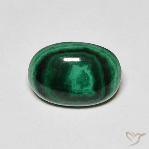 3.01ct Natürlicher dunkelgrün Malachit, Oval, Lichtundurchlässig