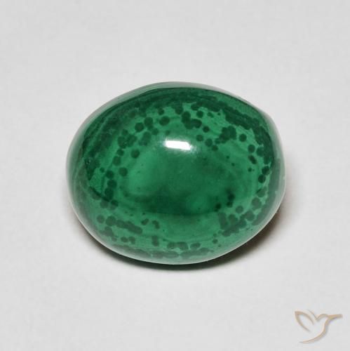 6.61ct Natürlicher Mittelgrün Malachit, Oval, Lichtundurchlässig