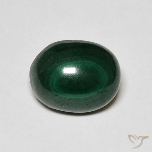 3.00ct Natürlicher dunkelgrün Malachit, Oval, Lichtundurchlässig