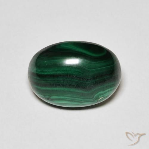 5.27ct Natürlicher dunkelgrün Malachit, Oval, Lichtundurchlässig