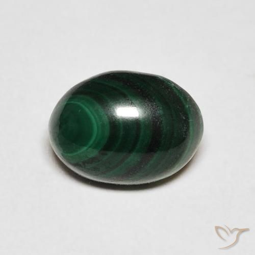 2.90ct Natürlicher dunkelgrün Malachit, Oval, Lichtundurchlässig