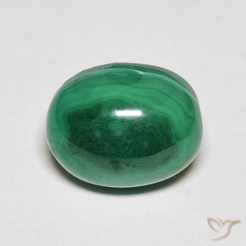 6.20ct Natürlicher Mittelgrün Malachit, Oval, Lichtundurchlässig
