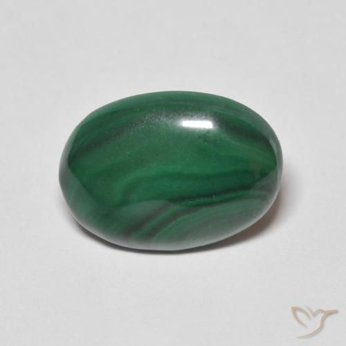 9.48ct Natürlicher Mittelgrün Malachit, Oval, Lichtundurchlässig