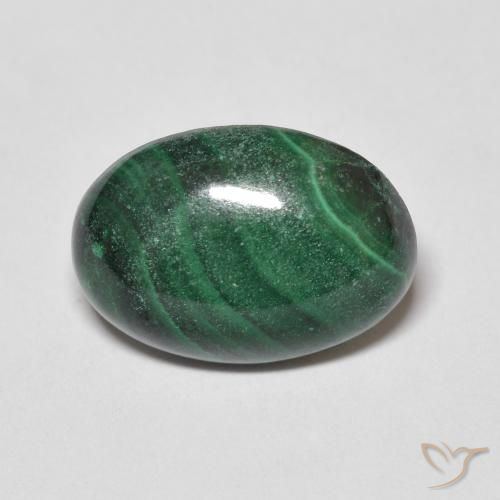 5.64ct Natürlicher Mittelgrün Malachit, Oval, Lichtundurchlässig