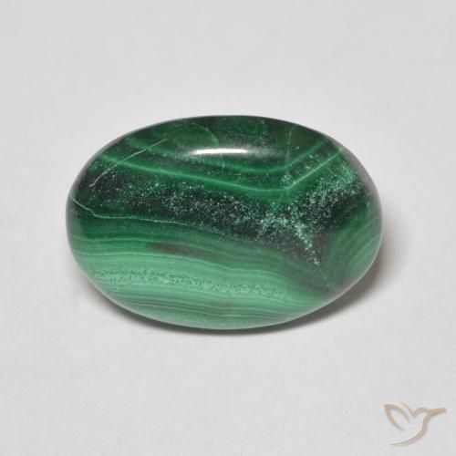 6.03ct Natürlicher Grün Malachit, Oval, Lichtundurchlässig
