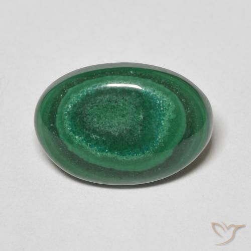 6.22ct Natürlicher Mittelgrün Malachit, Oval, Lichtundurchlässig
