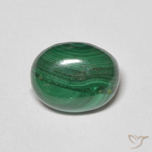 3.17ct Natürlicher Mittelgrün Malachit, Oval, Lichtundurchlässig