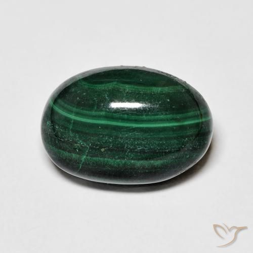 8.77ct Natürlicher Grün Malachit, Oval, Lichtundurchlässig