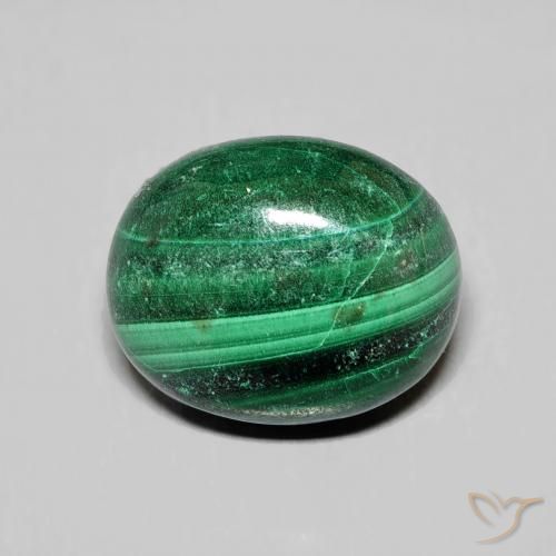 6.90ct Natürlicher Grün Malachit, Oval, Lichtundurchlässig