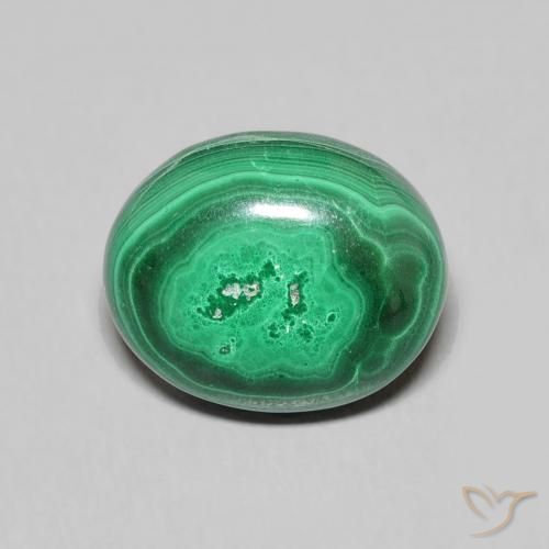 6,72 ctw natürlicher grüner Malachit, Oval Schliff, Lichtundurchlässig