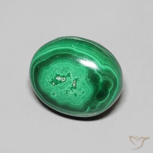 6,72 ctw natürlicher grüner Malachit, Oval Schliff, Lichtundurchlässig