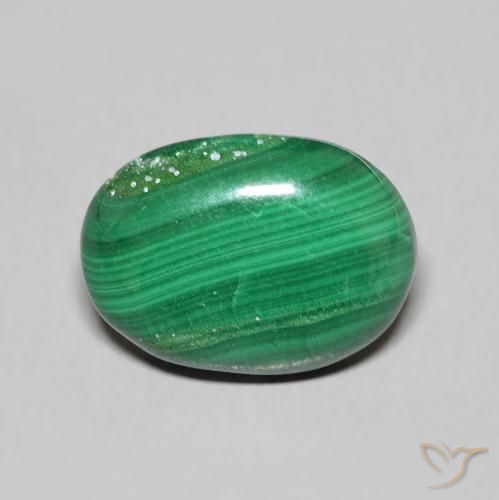 5.57ct Natürlicher Grün Malachit, Oval, Lichtundurchlässig