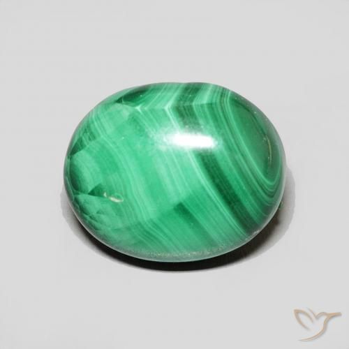 6.68ct Natürlicher Mittelgrün Malachit, Oval, Lichtundurchlässig