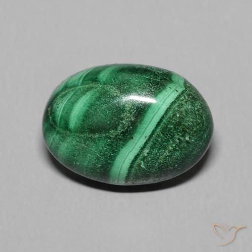 6.88ct Natürlicher Mittelgrün Malachit, Oval, Lichtundurchlässig