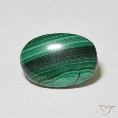 3.85ct Natürlicher dunkelgrün Malachit, Oval, Lichtundurchlässig