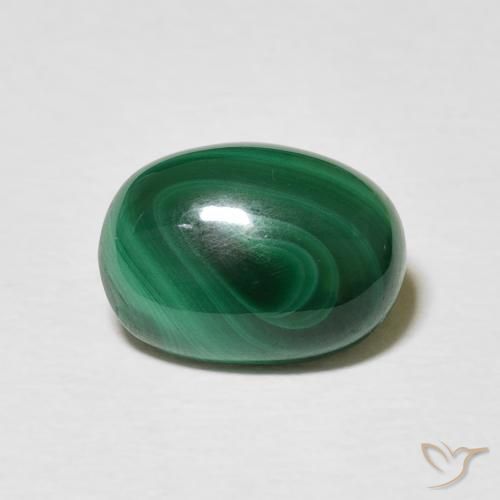 3.34ct Natürlicher Mittelgrün Malachit, Oval, Lichtundurchlässig