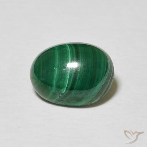 2.59ct Natürlicher Mittelgrün Malachit, Oval, Lichtundurchlässig