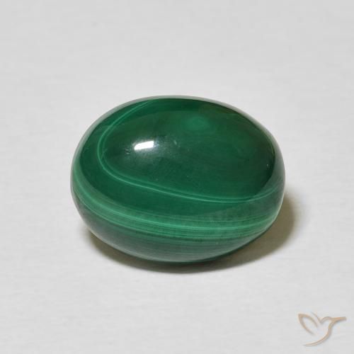 5.40ct Natürlicher Mittelgrün Malachit, Oval, Lichtundurchlässig