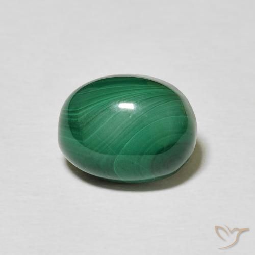 5.16ct Natürlicher Mittelgrün Malachit, Oval, Lichtundurchlässig