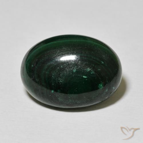15.62ct Natürlicher dunkelgrün Malachit, Oval, Lichtundurchlässig