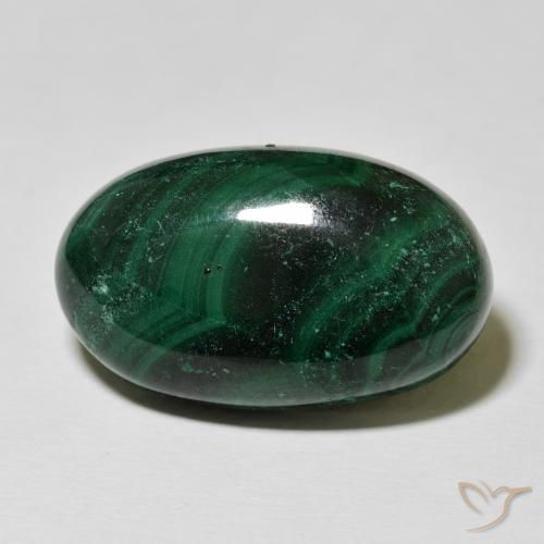 44.21ct Natürlicher dunkelgrün Malachit, Oval, Lichtundurchlässig