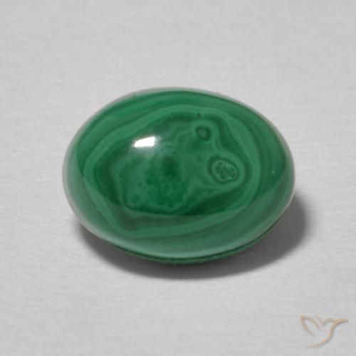 2.90ct Natürlicher Mittelgrün Malachit, Oval, Lichtundurchlässig