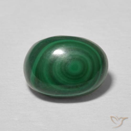 2,53 ctw natürlicher grüner Malachit, Oval Schliff, Lichtundurchlässig