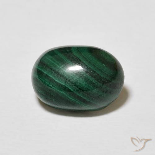 3.00ct Natürlicher dunkelgrün Malachit, Oval, Lichtundurchlässig