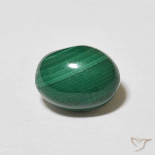 3.12ct Natürlicher Mittelgrün Malachit, Oval, Lichtundurchlässig