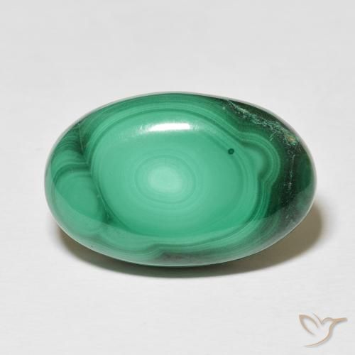 24.61ct Natürlicher Mittelgrün Malachit, Oval, Lichtundurchlässig