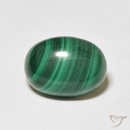 5.13ct Natürlicher Vielfarbig-grün Malachit, Oval, Lichtundurchlässig