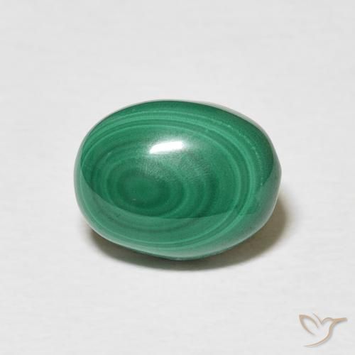 3.58ct Natürlicher Vielfarbig-grün Malachit, Oval, Lichtundurchlässig