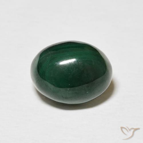 4.66ct Natürlicher dunkelgrün Malachit, Oval, Lichtundurchlässig
