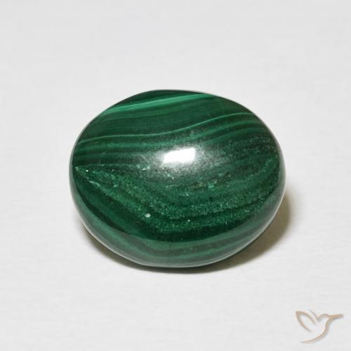 5.16ct Natürlicher Mittelgrün Malachit, Oval, Lichtundurchlässig