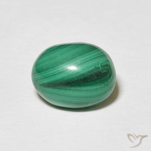 3.16ct Natürlicher Mittelgrün Malachit, Oval, Lichtundurchlässig