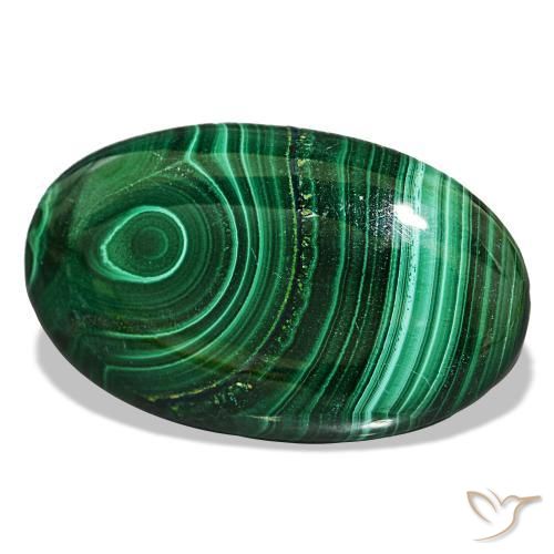 30,82 ctw natürlicher grüner Malachit, Oval Schliff, Lichtundurchlässig