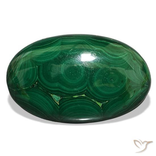 40.20ct Grüner Malachit, Oval, Lichtundurchlässig