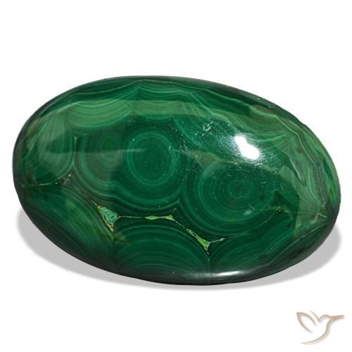 40,20 ctw natürlicher grüner Malachit, Oval Schliff, Lichtundurchlässig